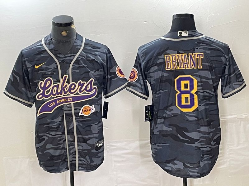 Men Los Angeles Lakers 8 Bryant Camo Jointly Nike 2024 NBA Jersey style 2